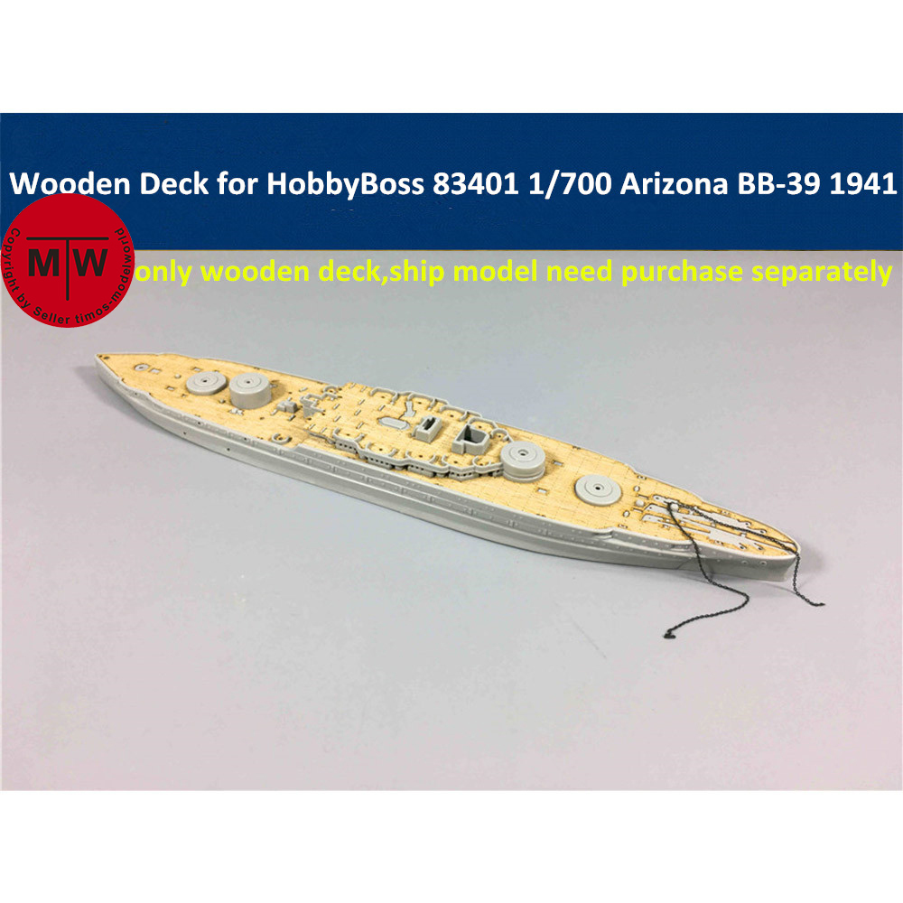 Model Kit Uss Arizona - Deck de madeira em escala 1/700