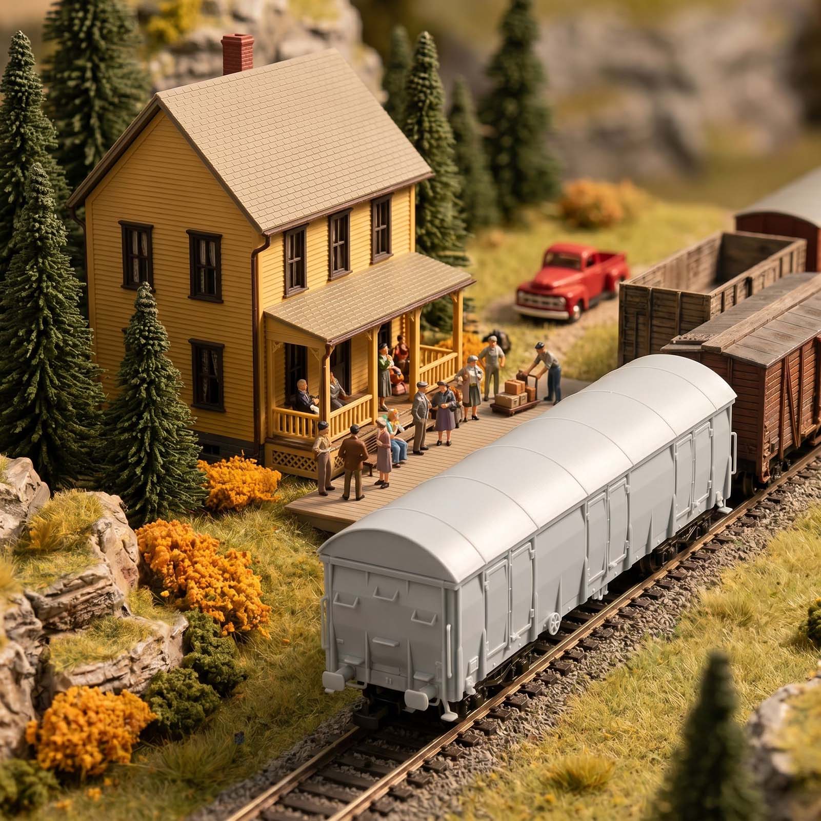 Model Kit Lugia - Vagão de Ferrovia em Miniatura Evemodel