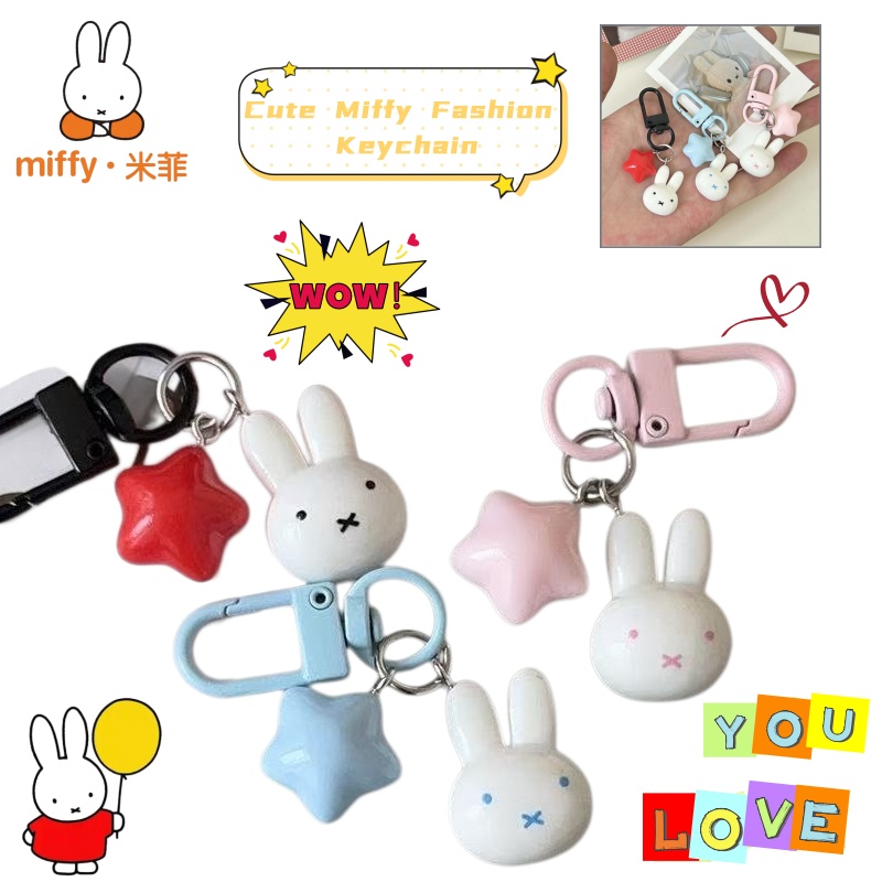 Model Kit Car - Chaveiro Kawaii Miffy, Charmoso Coelho com
