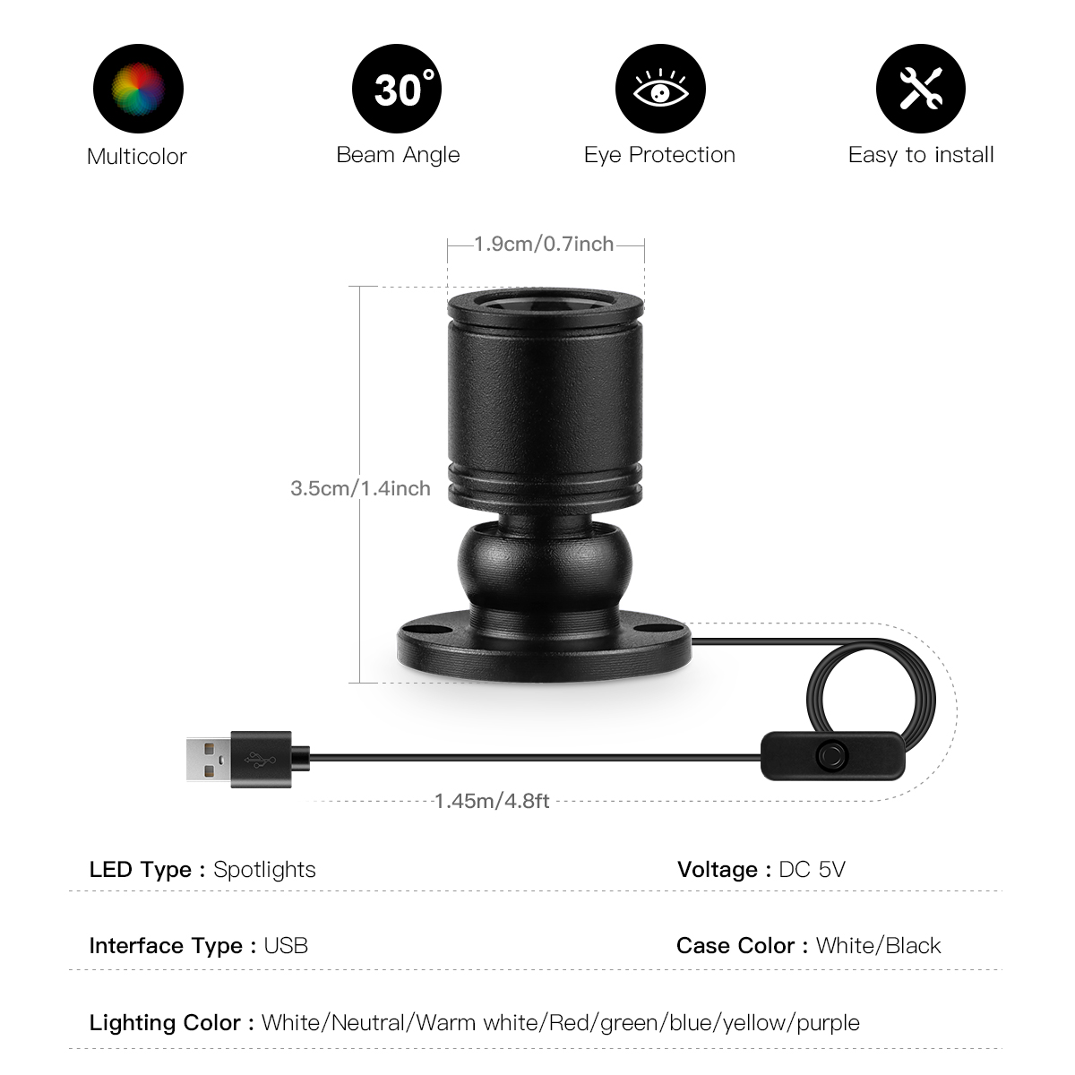 Mini luz de teto rotativa, 8 c - Model Kit Display Case avaliação e preço